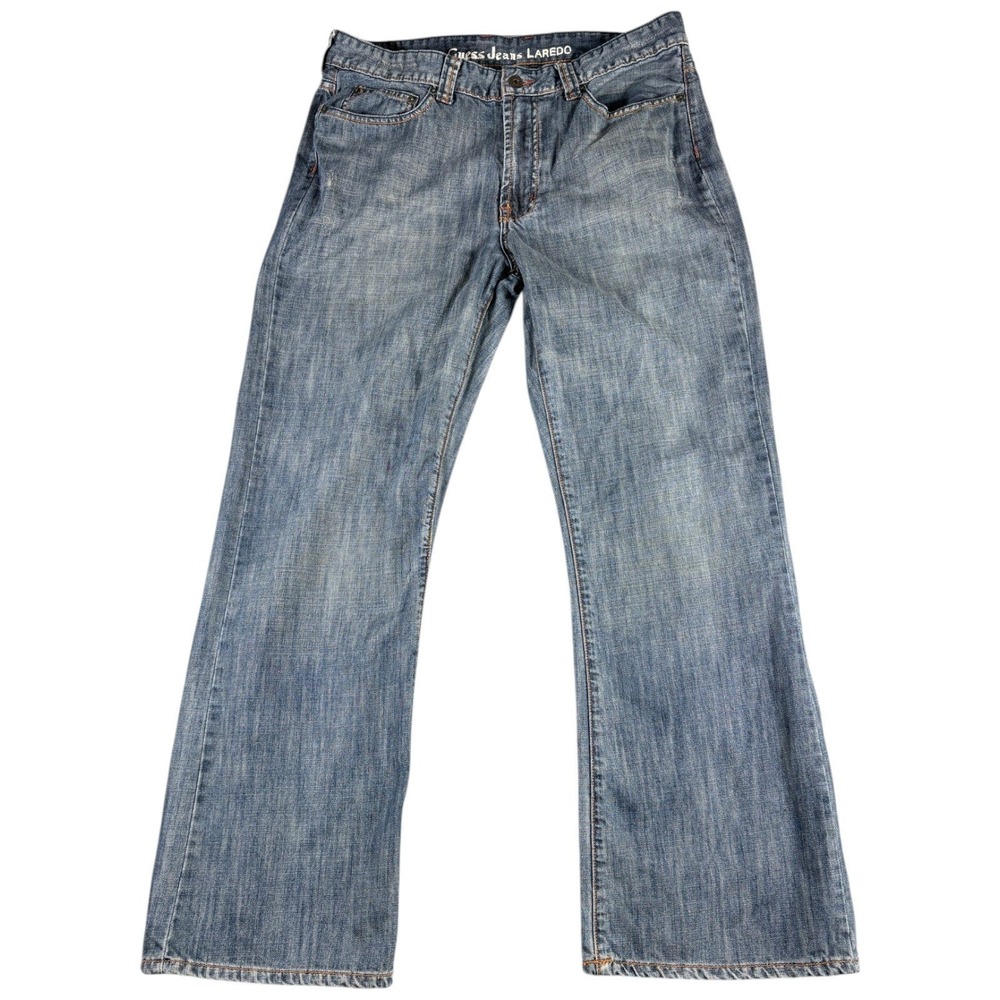 Guess Jeans Laredo Mens 34x32 Blue Denim Faded Vintage Y2K Workwear Streetwear